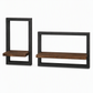 🪵 Solid Wood Floating Shelves: Wall-Mounted, 2/4-Piece Sets, Carbonized Black/Walnut, Heavy-Duty Display