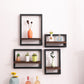 🪵 Solid Wood Floating Shelves: Wall-Mounted, 2/4-Piece Sets, Carbonized Black/Walnut, Heavy-Duty Display
