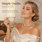 ❤️ Gold Heart Jewelry Set: 4-in-1 Necklace, Earrings, Bracelet & Ring, All-in-One Gift Box