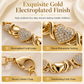 ❤️ Gold Heart Jewelry Set: 4-in-1 Necklace, Earrings, Bracelet & Ring, All-in-One Gift Box