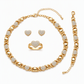 ❤️ Gold Heart Jewelry Set: 4-in-1 Necklace, Earrings, Bracelet & Ring, All-in-One Gift Box