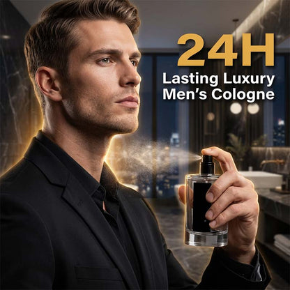 🖤 Men's Luxury Cologne: 24H Lasting, Orange & Peppermint, Jasmine, Sandalwood & Amber, 50ml