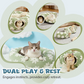 🐱 Cat Tunnel Bed: 2-in-1 Play & Rest, Detachable, Non-Slip, Washable, with Furry Ball, 80x26x20cm