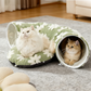 🐱 Cat Tunnel Bed: 2-in-1 Play & Rest, Detachable, Non-Slip, Washable, with Furry Ball, 80x26x20cm
