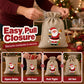 🎄 Christmas Burlap Gift Bags: Drawstring, Festive Print, 2 Sizes, for Treats, Party Favors & Stockings
