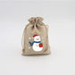 🎄 Christmas Burlap Gift Bags: Drawstring, Festive Print, 2 Sizes, for Treats, Party Favors & Stockings