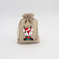 🎄 Christmas Burlap Gift Bags: Drawstring, Festive Print, 2 Sizes, for Treats, Party Favors & Stockings