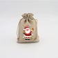 🎄 Christmas Burlap Gift Bags: Drawstring, Festive Print, 2 Sizes, for Treats, Party Favors & Stockings