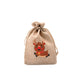 🎄 Christmas Burlap Gift Bags: Drawstring, Festive Print, 2 Sizes, for Treats, Party Favors & Stockings