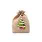 🎄 Christmas Burlap Gift Bags: Drawstring, Festive Print, 2 Sizes, for Treats, Party Favors & Stockings