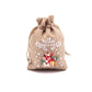 🎄 Christmas Burlap Gift Bags: Drawstring, Festive Print, 2 Sizes, for Treats, Party Favors & Stockings