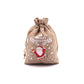 🎄 Christmas Burlap Gift Bags: Drawstring, Festive Print, 2 Sizes, for Treats, Party Favors & Stockings