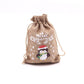 🎄 Christmas Burlap Gift Bags: Drawstring, Festive Print, 2 Sizes, for Treats, Party Favors & Stockings