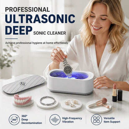 🔋 Rechargeable Ultrasonic Cleaner: Sonic Cavitation, 300ml, Cordless