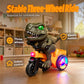 🦖 Spinning Dino Stunt Trike: 360° Spin, LED Wheel Glow, Music, 3-Wheel Stable
