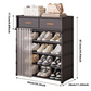 👟 Dustproof Shoe Rack: 360° Protection, Removable Shelves, Dual Drawers, Compact Vertical Design