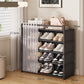 👟 Dustproof Shoe Rack: 360° Protection, Removable Shelves, Dual Drawers, Compact Vertical Design