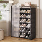 👟 Dustproof Shoe Rack: 360° Protection, Removable Shelves, Dual Drawers, Compact Vertical Design