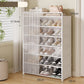 👟 Dustproof Shoe Rack: 360° Protection, Removable Shelves, Dual Drawers, Compact Vertical Design