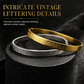 ✨ 18K Vacuum Plated Cuff Bangle: Engraved Vintage Lettering, Titanium Steel, Tarnish-Free, Gold/Silver