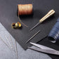 🧵 Leather Stitching Awl Kit: Copper Handle, 3/4 Needles, Waxed Thread