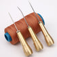 🧵 Leather Stitching Awl Kit: Copper Handle, 3/4 Needles, Waxed Thread
