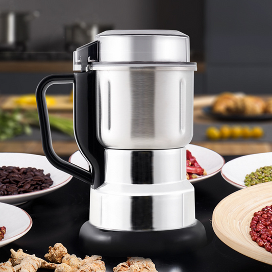 ⚡ Electric Spice & Coffee Grinder: 4-Leaf Blade, One-Touch Control, Safety Lock, Food-Grade Steel