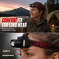 🔦 Motion Sensor LED Headlamp: USB Rechargeable, 100m Range, Red-Blue Alert