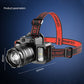 🔦 Motion Sensor LED Headlamp: USB Rechargeable, 100m Range, Red-Blue Alert