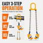🏗️ Heavy-Duty Drum Clamp: G80 Alloy Chains, Gravity Grip Jaws, Forged Manganese, for Industrial Lifting