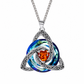 💎 Celtic Knot Birthstone Necklace: Heart Crystal, 12 Colors, Copper & Zircon, 45+5cm Chain