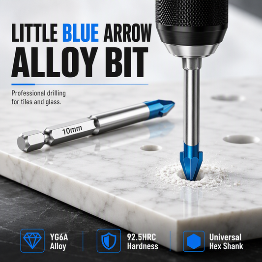 🔩 Tile & Glass Drill Bit: YG6A Tungsten Tip, Hex Shank, Anti-Slip, Chip-Free, for Masonry