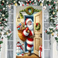 🎅 Christmas Door Cover: Instant Holiday Decor, Santa & Snowman Designs, Fade-Resistant, 90x180cm
