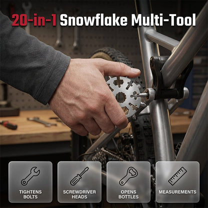 ❄️ 20-in-1 Snowflake Multi-Tool: EDC Pocket Tool, Bottle Opener, Hex & Screwdrivers, Steel