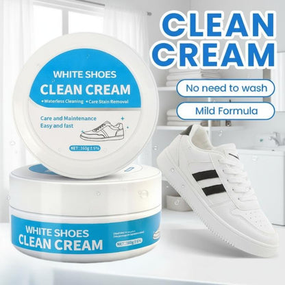 🧽 No-Wash White Shoe Cleaner Cream: Sponge Included, No Rinse, Multi-Surface