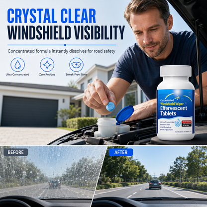 💧 Windshield Washer Tablets: 350 Pcs, Removes Oil Film, Streak-Free, Protects Wipers, Easy Drop-In