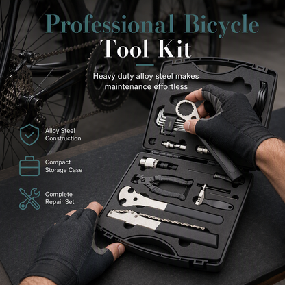 Bicycle Repair Tool Set with Plastic Storage Case