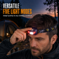 🔦 Smart Sensor Headlamp: Hands-Free, 5 Light Modes, USB Rechargeable, IPX4