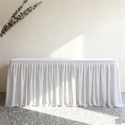 🎉 Pleated Table Skirt: Elegant Box Pleats, Durable Polyester, 4/6/9ft, 11 Colors, for Events