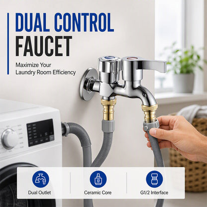 🔧 Dual Control Faucet: Brass, Ceramic Disc Valve, G1/2 Thread