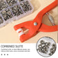 🔘 Sew-Free Snap Fastener Plier Kit: Stainless Steel, Ergonomic, with Storage Box, 50-200 Sets