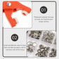 🔘 Sew-Free Snap Fastener Plier Kit: Stainless Steel, Ergonomic, with Storage Box, 50-200 Sets