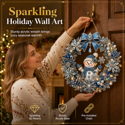 💎 DIY Christmas Diamond Art Kit: Rhinestone Wreath, 25x25cm, with Diamond Pen & Tray, Wall Decor