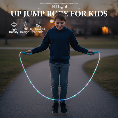 💡 LED Light-Up Skipping Rope: 3 Modes, Adjustable, Non-Slip Handles, PVC