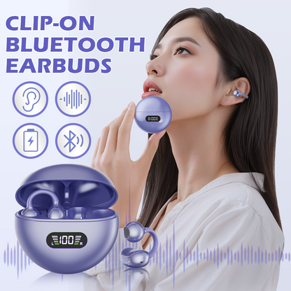 🎧 Open-Ear Clip Bluetooth Earbuds: Immersive Sound, Leakage Control, 8-10H Playtime, Touch Control
