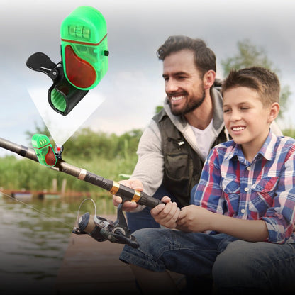 🎣 Fish Bite Alarm: 80dB Buzzer, Dual-Color LED, Instant Response, 3000H Standby, Non-Slip Clip