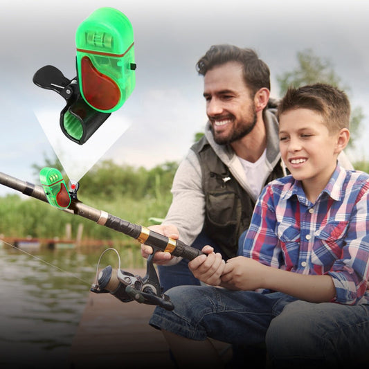 🎣 Fish Bite Alarm: 80dB Buzzer, Dual-Color LED, Instant Response, 3000H Standby, Non-Slip Clip