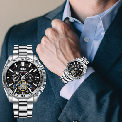 ⌚ Men's Stainless Steel Watch: Waterproof 30m, Luminous, Date Window, Quartz