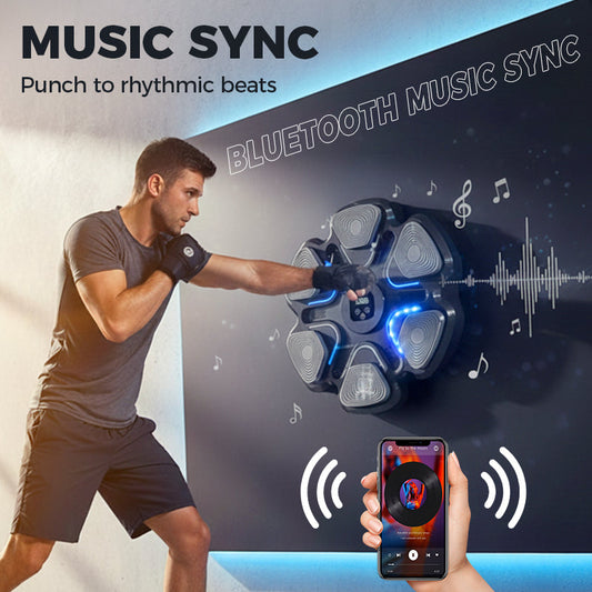 🥊 Smart Music Boxing Machine: Bluetooth Sync, 6-Point Pad, 9 Levels, Hit Counter, No Drilling