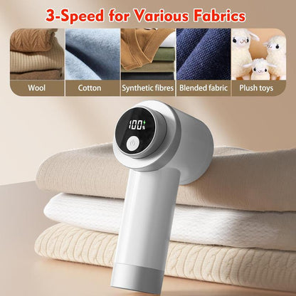 🔋 Fabric Shaver with Digital Display: 3 Modes, 6 Blades, Cordless, Rechargeable